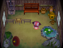 Coco's house interior in Animal Crossing