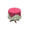 Small Covered Round Table (Berry Red - Green Gingham) NH Icon.png