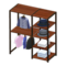 Midsized Clothing Rack (Dark Wood - Neutral-Tone Clothes) NH Icon.png