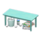 Sloppy Table (Light Blue - Gardening) NH Icon.png