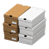 stacked shoeboxes