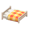 Wooden Double Bed (White Wood - Orange) NH Icon.png