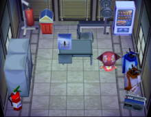 Twirp's house interior in Animal Crossing