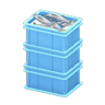 stacked fish containers