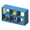 Open Wooden Shelves (Blue - Flowers Photo) NH Icon.png
