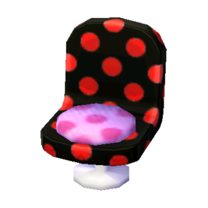 Polka-Dot Chair (Pop Black - Peach Pink) NL Model.png