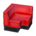 Box corner sofa's Red variant