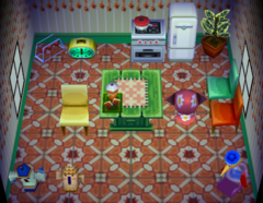 Carrie's house interior in Animal Crossing