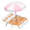 Beach Chairs with Parasol (Orange - Pink & White) NH Icon.png