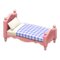 Ranch Bed (Pink - Blue Gingham) NH Icon.png