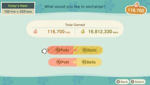How to Exchange Poki for Bells - Gameplay - Happy Home Paradise DLC, Animal Crossing: New Horizons