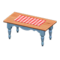Ranch Tea Table (Blue - Red Gingham) NH Icon.png