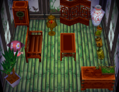 Pinky's house interior in Animal Crossing