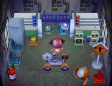 Sprocket's house interior in Animal Crossing