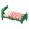 Ranch Bed (Green - Red Gingham) NH Icon.png