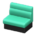 Box sofa's Turquoise variant