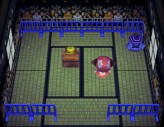 Gonzo's house interior in Animal Crossing
