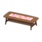 Nordic Low Table (Dark Wood - Flowers) NH Icon.png