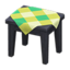 Wooden Mini Table (Black - Green)