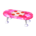 Polka-dot low table's ruby variant