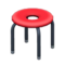 Donut Stool (Black - Red) NH Icon.png