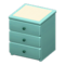 Simple Small Dresser (Blue - White) NH Icon.png