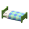 Wooden Simple Bed (Green - Blue) NH Icon.png