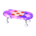 Polka-dot low table's amethyst variant