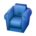 Simple armchair's Blue variant