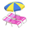 Beach Chairs with Parasol (Pink - Blue & Yellow) NH Icon.png