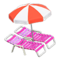 Beach Chairs with Parasol (Pink - Red & White) NH Icon.png