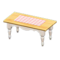 Ranch Tea Table (White - Pink Gingham) NH Icon.png