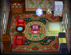 Kitty's house interior in Animal Crossing