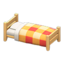 Wooden Simple Bed (Light Wood - Orange) NH Icon.png