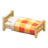 Wooden Simple Bed (Light Wood - Orange) NH Icon.png
