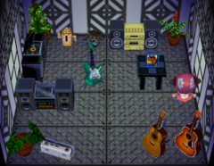 Static's house interior in Animal Crossing