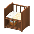Baby Bed (Dark Wood - Beige) NH Icon.png