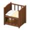 Baby Bed (Dark Wood - Beige) NH Icon.png