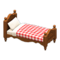 Ranch Bed (Dark Brown - Red Gingham) NH Icon.png