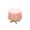 Small Covered Round Table (Pink - Orange Gingham) NH Icon.png