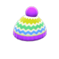 Colorful Striped Knit Cap (Purple) NH Storage Icon.png