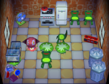 Lily's house interior in Animal Crossing
