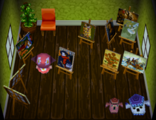 Nosegay's house interior in Animal Crossing