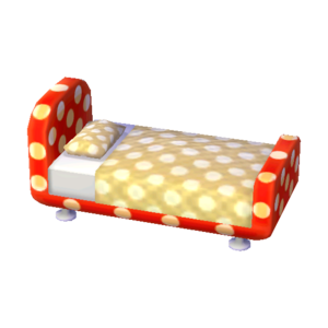 Polka-Dot Bed (Red and White - Caramel Beige) NL Model.png