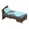 Sloppy Bed (Dark Wood - Light Blue) NH Icon.png