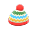 Colorful Striped Knit Cap (Red) NH Storage Icon.png