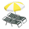 Beach Chairs with Parasol (Black - Yellow & White) NH Icon.png