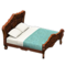 Elegant Bed (Brown - Blue Roses) NH Icon.png