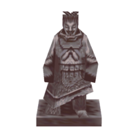 Ceramic warrior kneeling and shooting