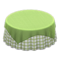 Large Covered Round Table (Green - Green Gingham) NH Icon.png